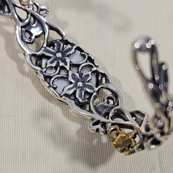 CAROLYN POLLACK Relios Sterling Silver 925 & Brass Ornate Tigers Eye Bracelet - Picture 16 of 16